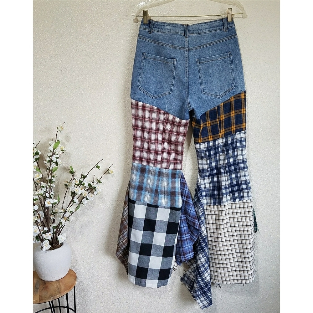 Rehab Lab Patchwork Flare Jeans - Picture 4 of 14
